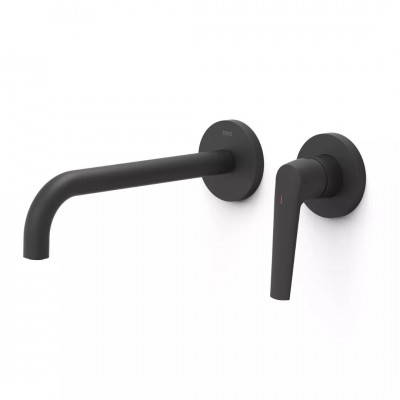 Tres Fuji bateria umywalkowa podtynkowa wylewka 23,7 cm czarny mat 28130022NM