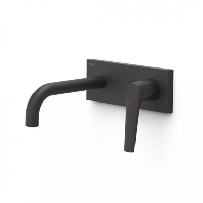 Tres Fuji bateria umywalkowa podtynkowa wylewka 18 cm czarny mat 28130023NM