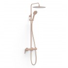 Tres Fuji zestaw prysznicowy ścienny z deszczownicą okrągłą złoto różowe mat 28119701OPM