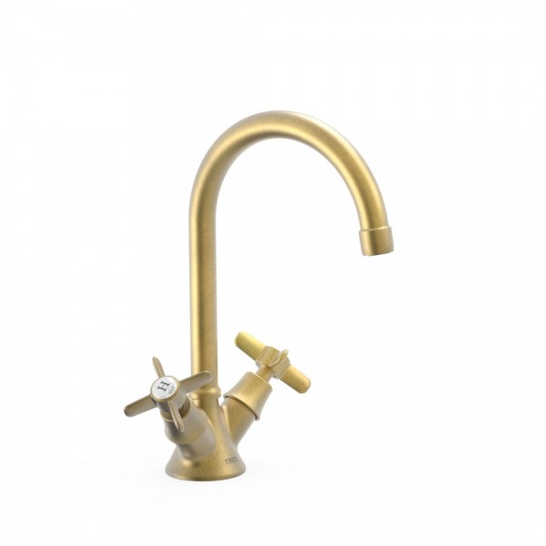 Tres Clasic bateria umywalkowa stare złoto mat 24210901LM