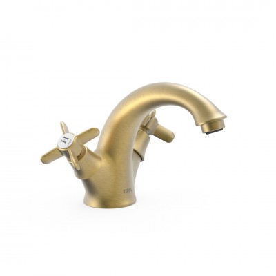 Tres Clasic bateria umywalkowa stare złoto mat 24210201LM