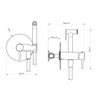 Oltens Molle bateria bidetowa podtynkowa ze słuchawką prysznicową chrom 31100100