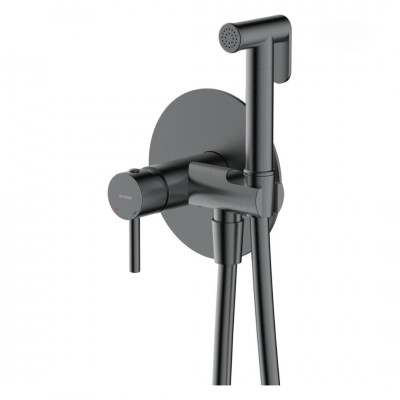 Oltens Molle bateria bidetowa z zestawem prysznicowym podtynkowa grafit 31100400