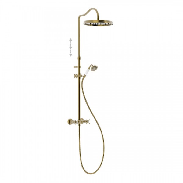 Tres Clasic zestaw natryskowy z baterią prysznicową stare złoto 24219101LV