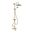 Tres Clasic komplet natryskowy z baterią wannową stare złoto mat 24217602LM