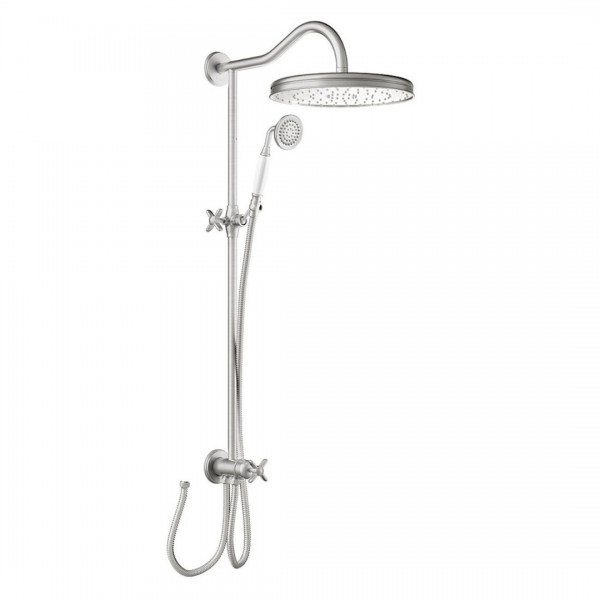 Tres Clasic komplet prysznicowy do baterii natynkowych retro stal 24247601AC