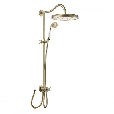 Tres Clasic komplet prysznicowy do baterii natynkowych retro stare złoto 24247601LV