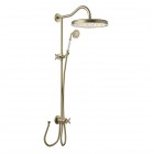 Tres Clasic komplet prysznicowy do baterii natynkowych retro stare złoto mat 24247601LM