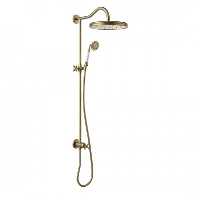 Tres Clasic komplet prysznicowy do baterii podtynkowych retro stare złoto mat 24247602LM