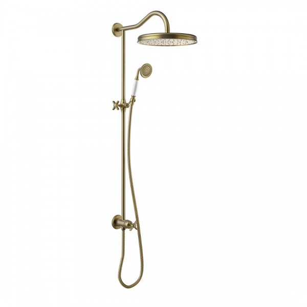 Tres Clasic komplet prysznicowy do baterii podtynkowych retro stare złoto mat 24247602LM