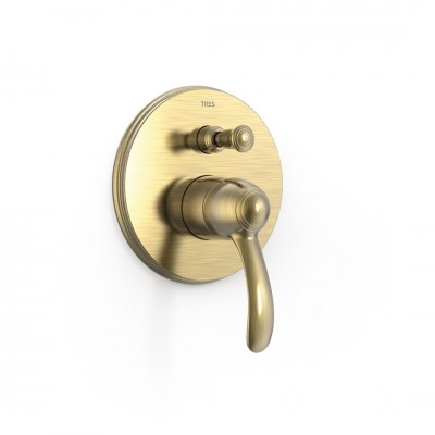 Tres Clasic bateria podtynkowa wannowo-natryskowa stare złoto 24218001LV