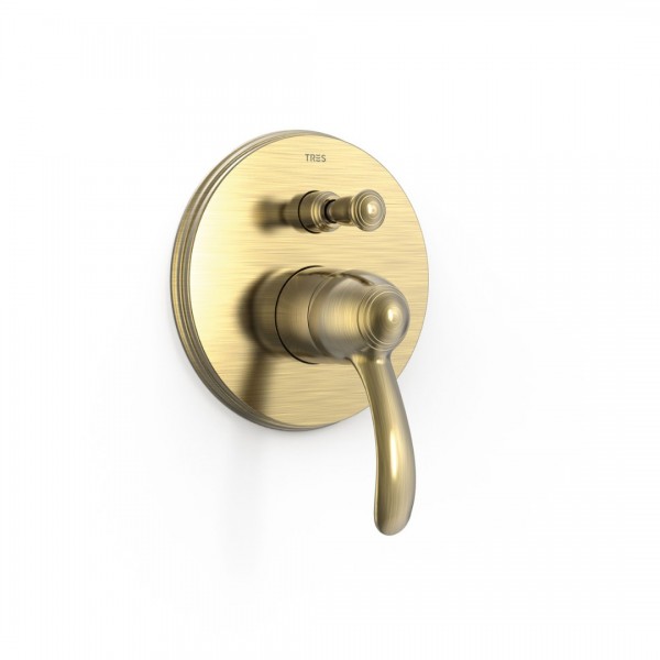 Tres Clasic bateria podtynkowa wannowo-natryskowa stare złoto 24218001LV