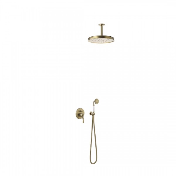 Tres Clasic zestaw natryskowy retro stare złoto mat 24218004LM