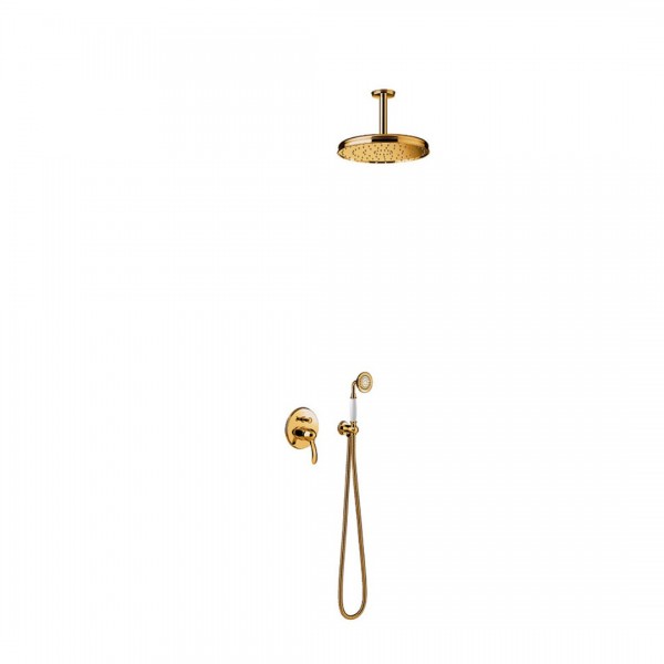 Tres Clasic zestaw natryskowy retro złoty 24218004OR
