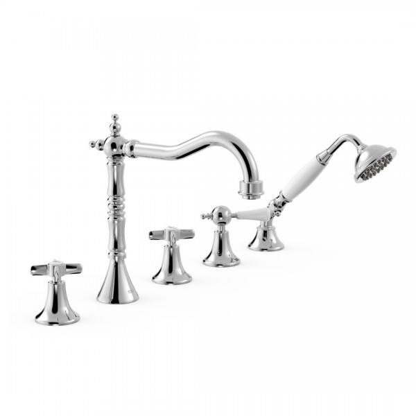 Tres Clasic bateria wannowa 5-otworowa chrom 24214601