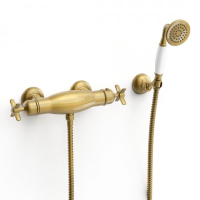 Tres Clasic bateria natryskowa termostatyczna stare złoto 24216409LV