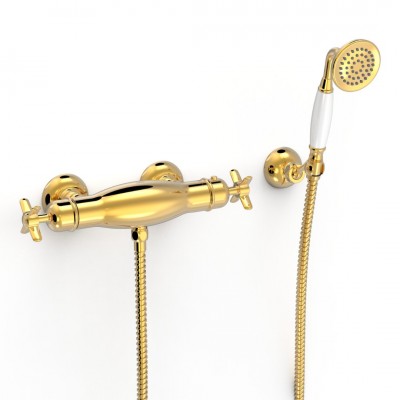 Tres Clasic bateria natryskowa termostatyczna złota 24216409OR