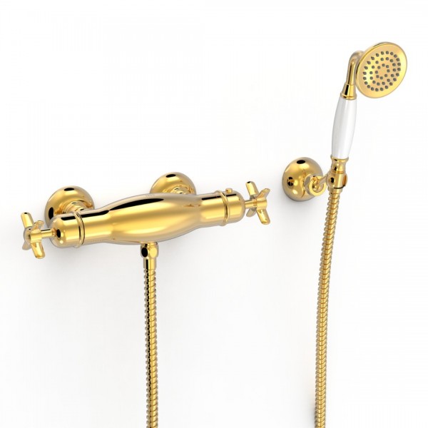 Tres Clasic bateria natryskowa termostatyczna złota 24216409OR