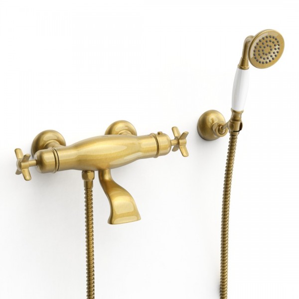 Tres Clasic bateria termostatyczna wannowa stare złoto 24217409LV