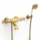 Tres Clasic bateria termostatyczna wannowa stare złoto 24217409LV