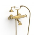 Tres Clasic bateria wannowa termostatyczna stare złoto mat 24217609LM
