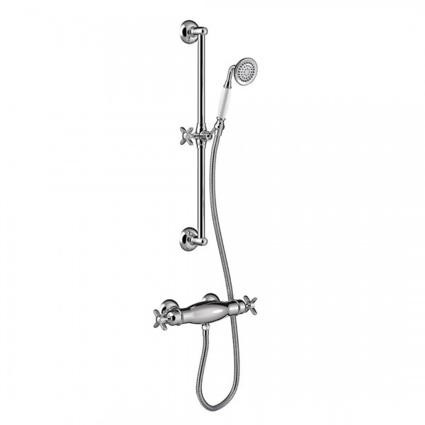 Tres Clasic zestaw prysznicowy z baterią prysznicową termostatyczną chrom 24216402