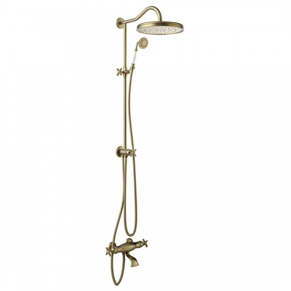 Tres Clasic komplet natryskowy z baterią wannową termostatyczną stare złoto 24219801LV