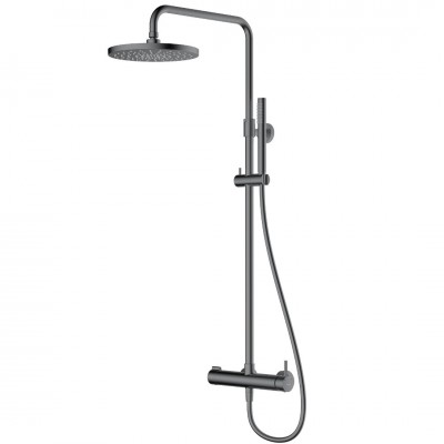 Oltens Molle zestaw prysznicowy ścienny z deszczownicą grafit 36504400