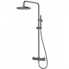 Oltens Molle zestaw prysznicowy ścienny z deszczownicą grafit 36504400