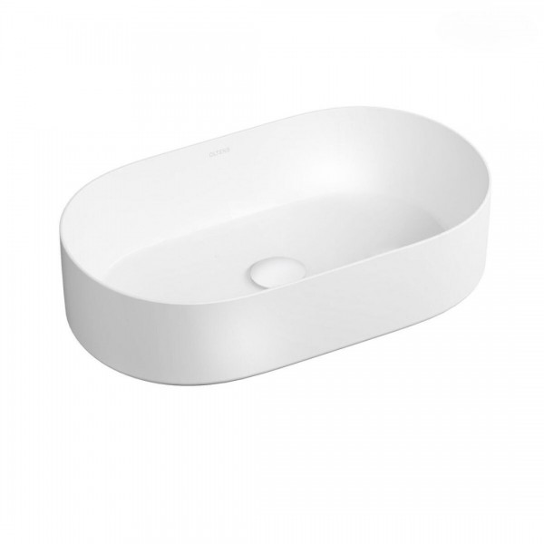 Oltens Lom Thin umywalka 52x30 cm owalna nablatowa biała 40328000