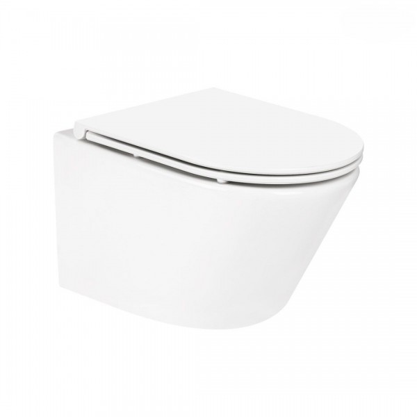 Oltens Jog miska WC wisząca PureRim z deską wolnoopadającą Slim biały połysk 42029000