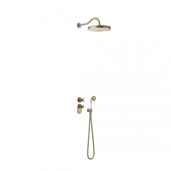 Tres Clasic zestaw natryskowy termostatyczny retro stare złoto 24235202LV