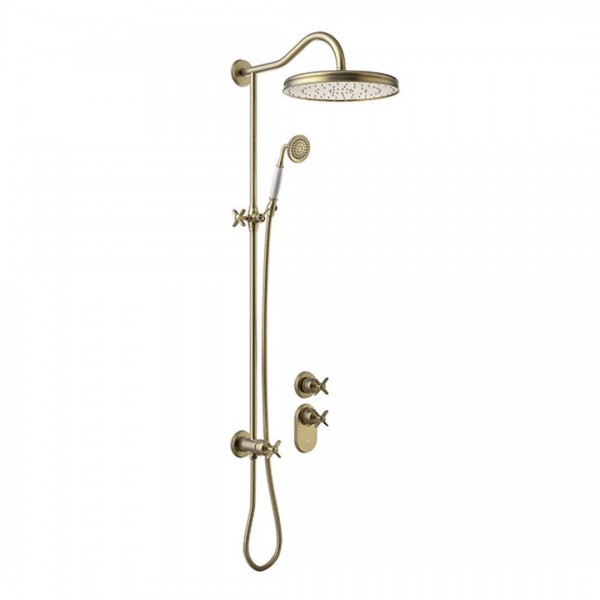 Tres Clasic zestaw natryskowy retro stare złoto 24235203LV