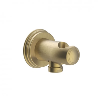 Tres Clasic uchwyt prysznicowy z przyłączem kątowym retro stare złoto mat 24218201LM