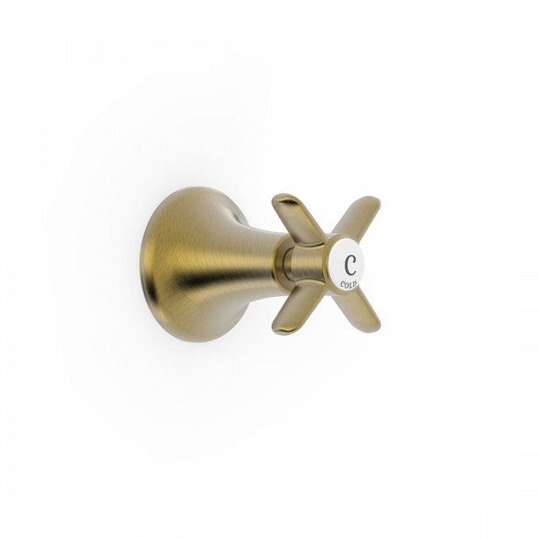 Tres Clasic zawór odcinający podtynkowy stare złoto mat 24215501LM