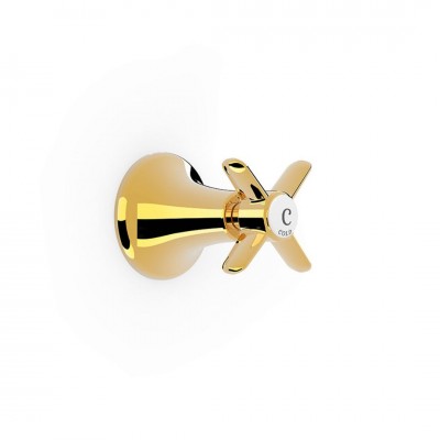 Tres Clasic zawór odcinający podtynkowy złoty połysk 24215501OR