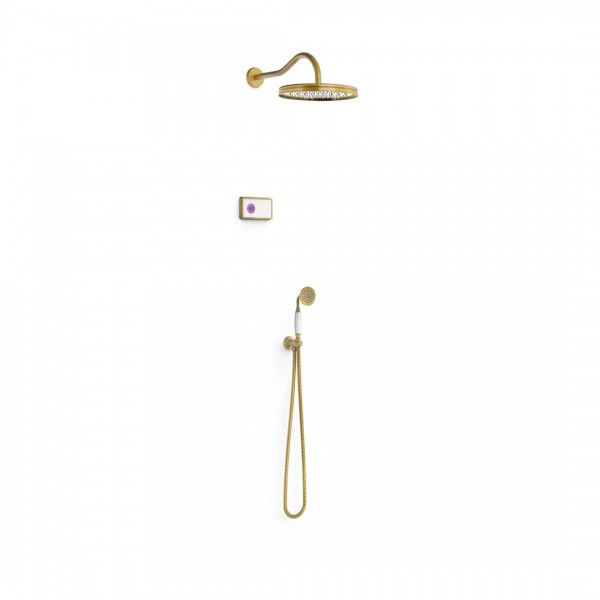 Tres Clasic zestaw natryskowy termostatyczny podtynkowy stare złoto 09226201LV