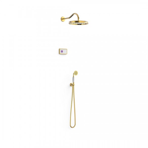 Tres Clasic zestaw natryskowy termostatyczny podtynkowy złoty połysk 09226201OR