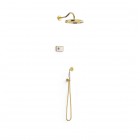 Tres Clasic zestaw natryskowy termostatyczny podtynkowy złoty połysk 09226201OR