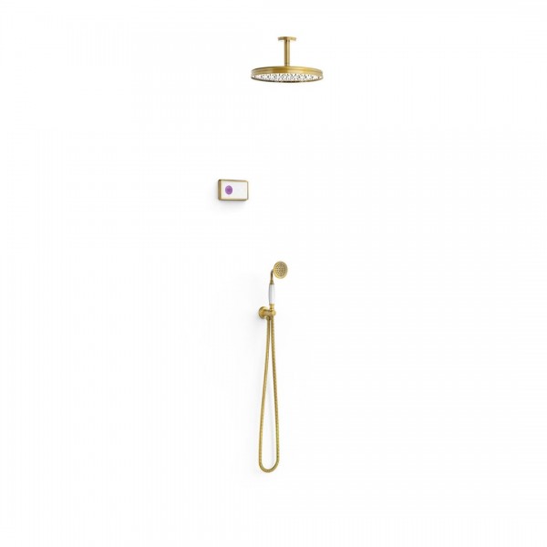 Tres Clasic zestaw natryskowy termostatyczny podtynkowy stare złoto 09226202LV
