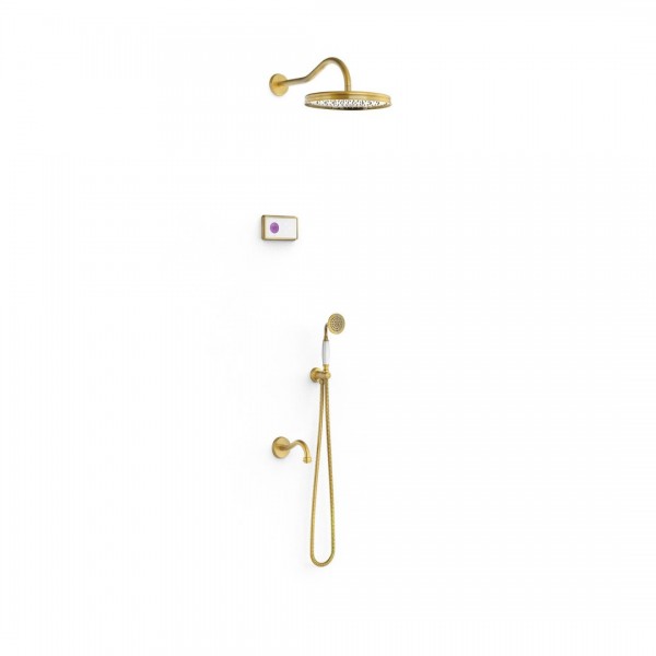 Tres Clasic zestaw wannowy termostatyczny podtynkowy stare złoto 09226301LV