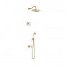 Tres Clasic zestaw wannowy termostatyczny podtynkowy stare złoto 09226301LV