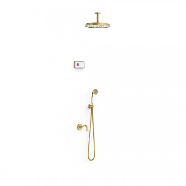 Tres Clasic zestaw wannowy termostatyczny podtynkowy stare złoto 09226302LV