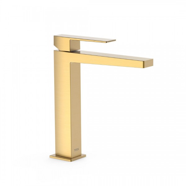 Tres Slim bateria umywalkowa stojąca wysoka złoty mat 20210303OM