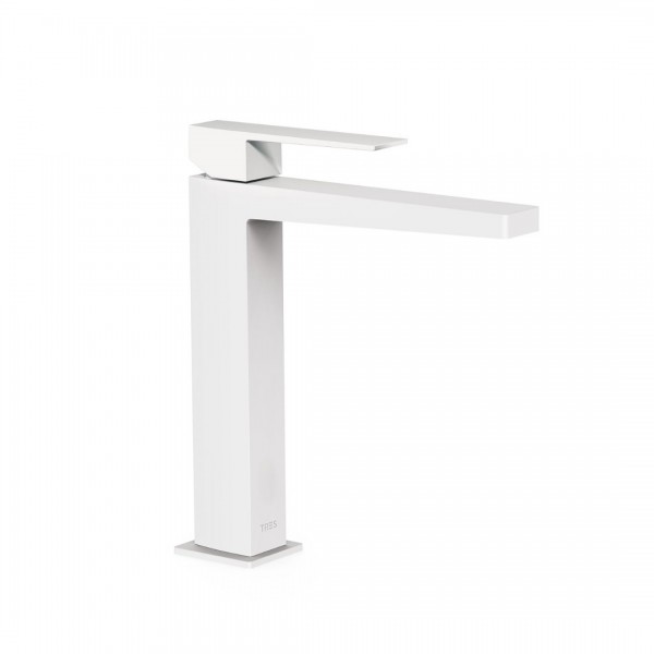 Tres Slim bateria umywalkowa stojąca wysoka biały mat 20210303BM