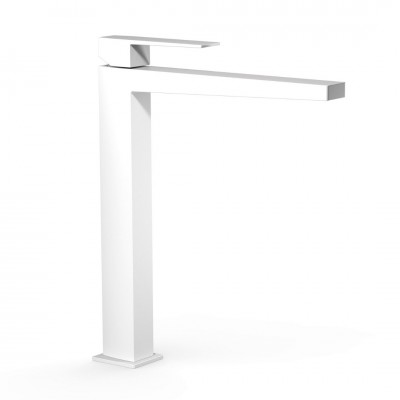 Tres Slim bateria umywalkowa stojąca wysoka biały mat 20210305BM