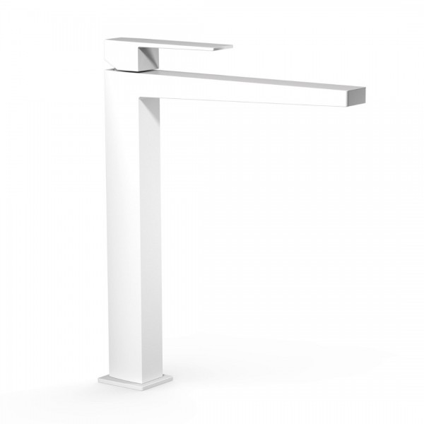Tres Slim bateria umywalkowa stojąca wysoka biały mat 20210305BM