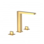 Tres Slim Exclusive bateria umywalkowa nablatowa 3-otworowa złota 20210501OR