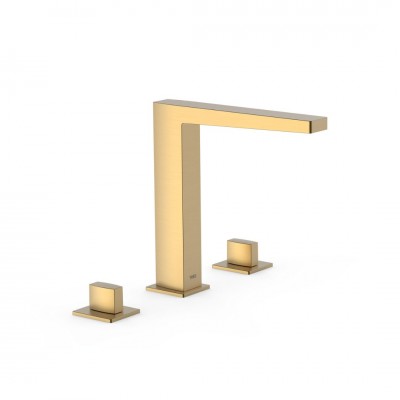 Tres Slim bateria umywalkowa 3-otworowa stojąca złoty mat 20210501OM