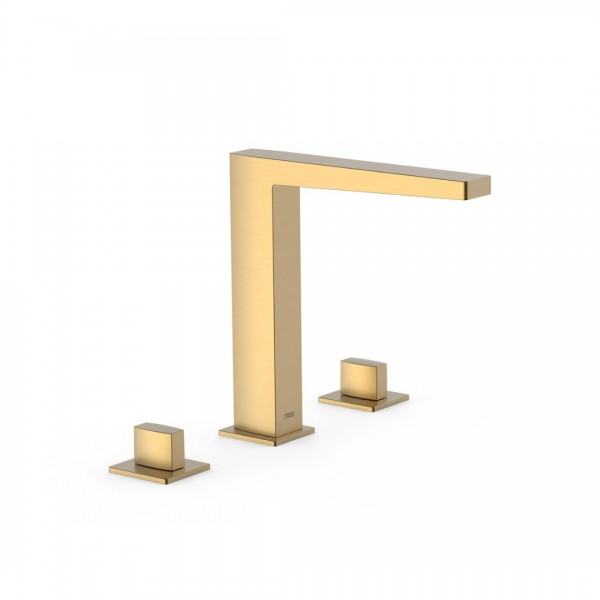 Tres Slim bateria umywalkowa 3-otworowa stojąca złoty mat 20210501OM
